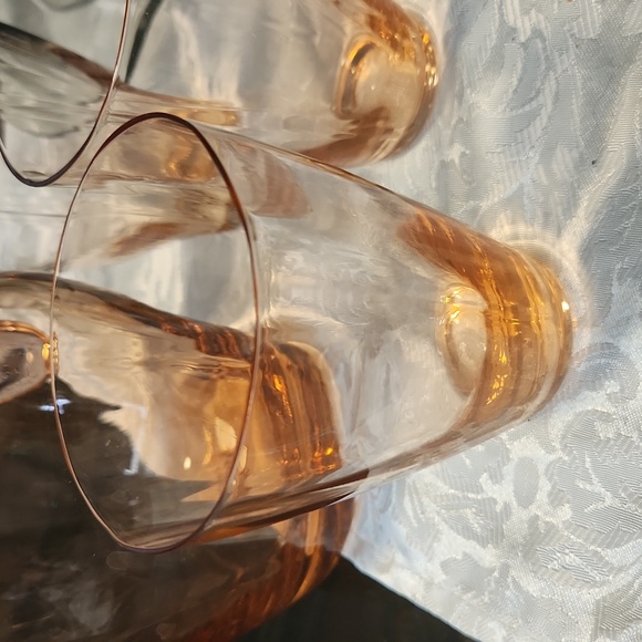 Vintage Rose Gold Pitcher & 3 Glasses - Picture 2 of 11